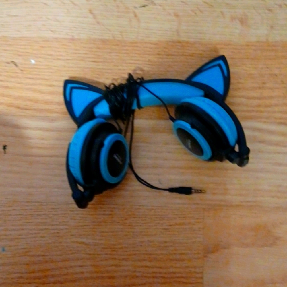 Light up cat headphones
